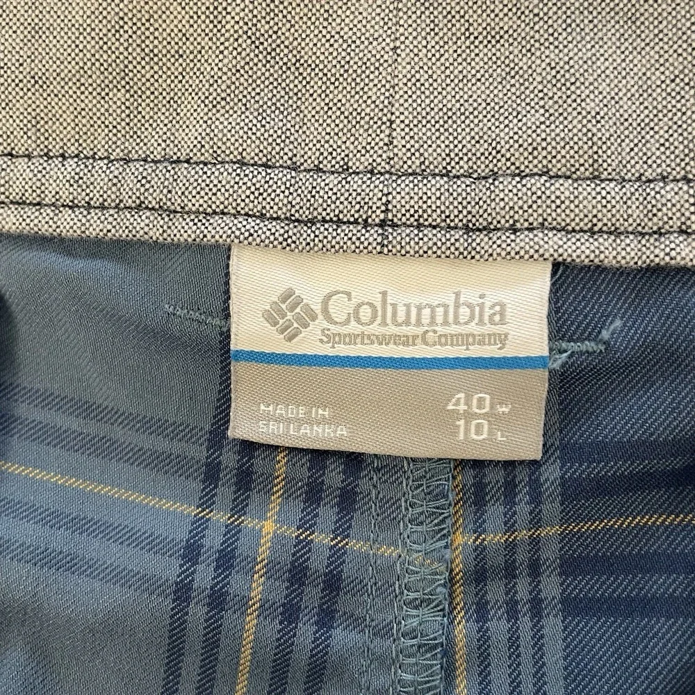 Columbia Shorts Mens Size 40 Blue Plaid Flat Front‎ Bermuda Chino Golf Preppy